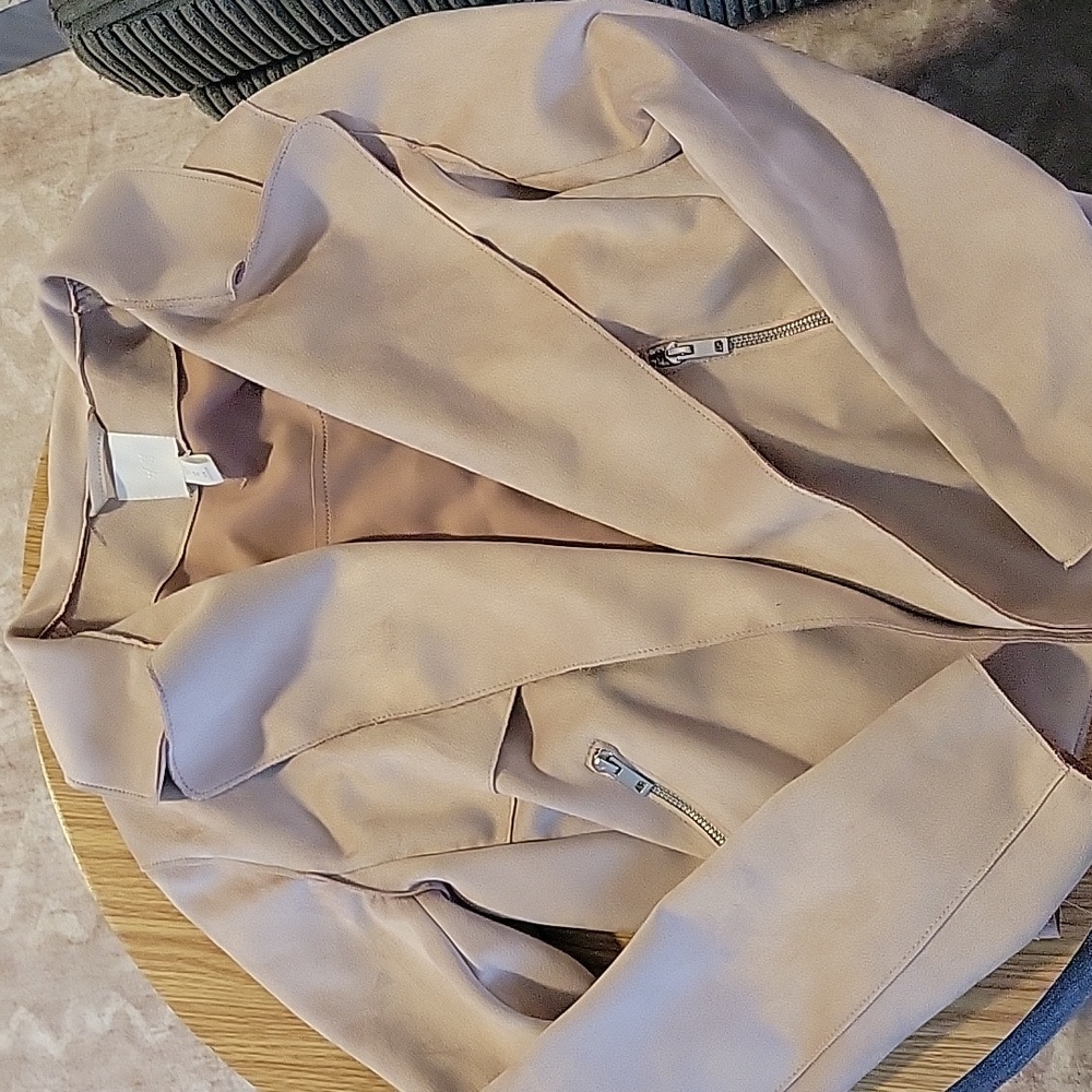 Nude Pink Suede Jacket